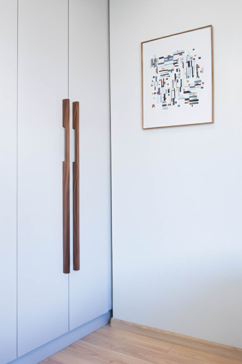 Poignée armoire noyer massif Dressing - finition naturelle élégante et durable pour meuble