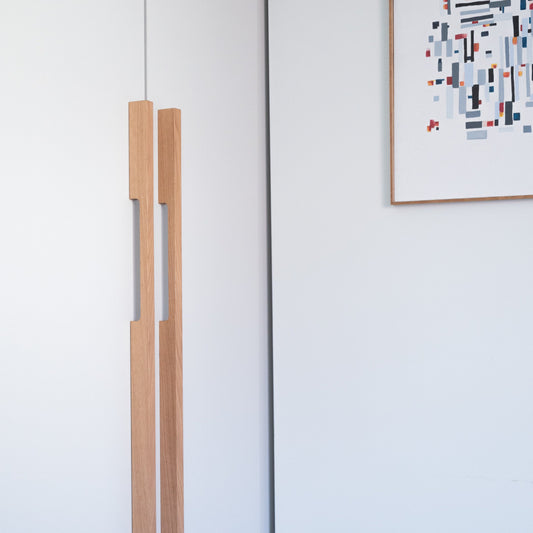 Poignée de placard Dressing linéaire en chêne massif - design artisanal élégant pour armoire